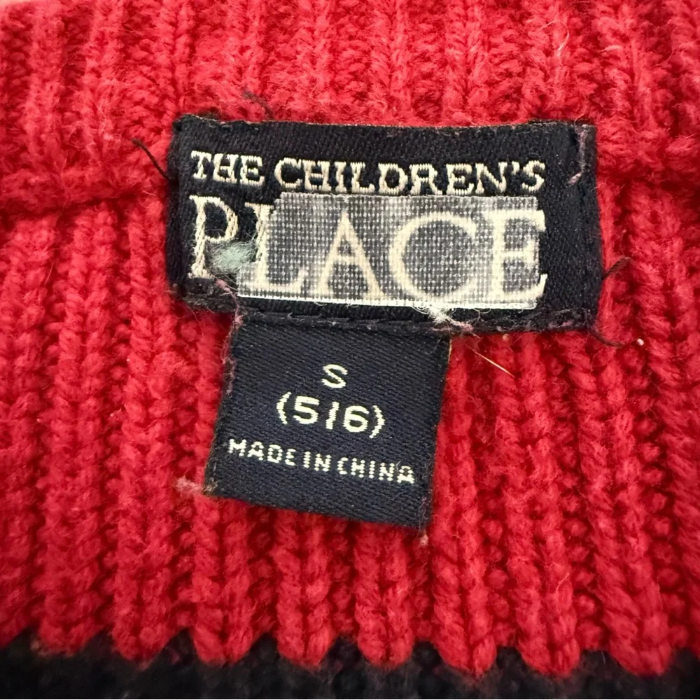 Children’s Place Red & Navy Stripe Knit Sweater Size‎ 5/6 Rugby Nautical